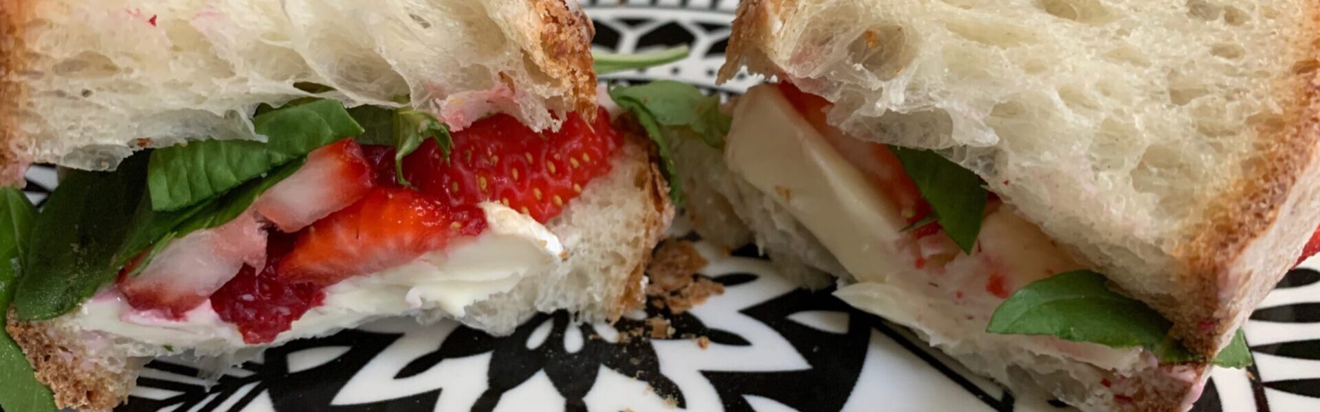 Strawberry, Basil and Brie Sandwich.
